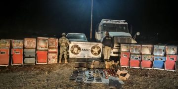 Operativo conjunto asegura armamento, vehículos y máquinas tragamonedas en Altar