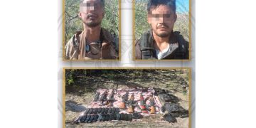 Detienen a dos hombres y aseguran arsenal en operativo conjunto en Sáric