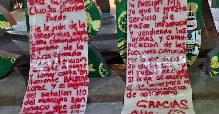 Narcomanta firmada por ‘Los Chapitos’ solicita ‘ayuda’ de Sheinbaum: ‘Se le pide que preste atención’