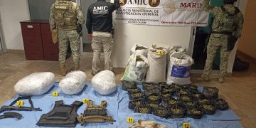Operativo Conjunto asegura droga y armamento en Ciudad Obregón