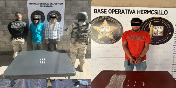 Detienen a tres sujetos en posesión de drogas durante operativos en Hermosillo