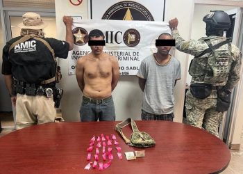 Operativo conjunto DEFENSA-AMIC en Ciudad Obregón asegura droga y detiene a dos masculinos