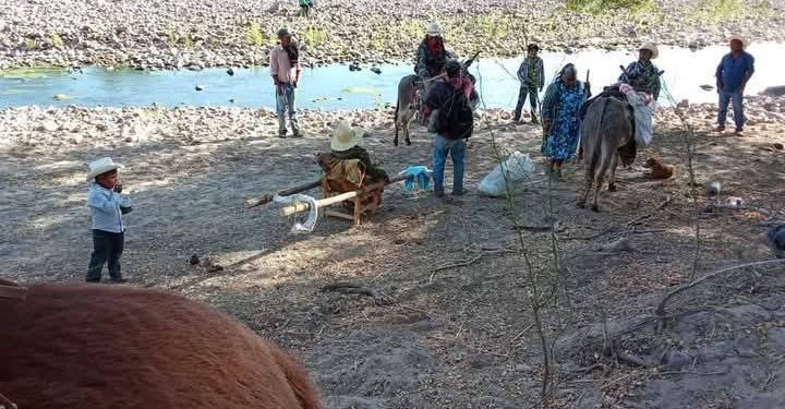Jóvenes improvisan camilla con palos y cargan a anciana enferma durante nueve horas para llevarla a recibir atención médica