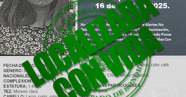 Localizada sana y a salvo adolescente con reporte de Alerta Amber en Nogales